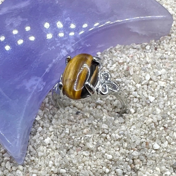 tiger’s eye Victorian silver ring/manifesting courage and strength - Picture 1 of 6